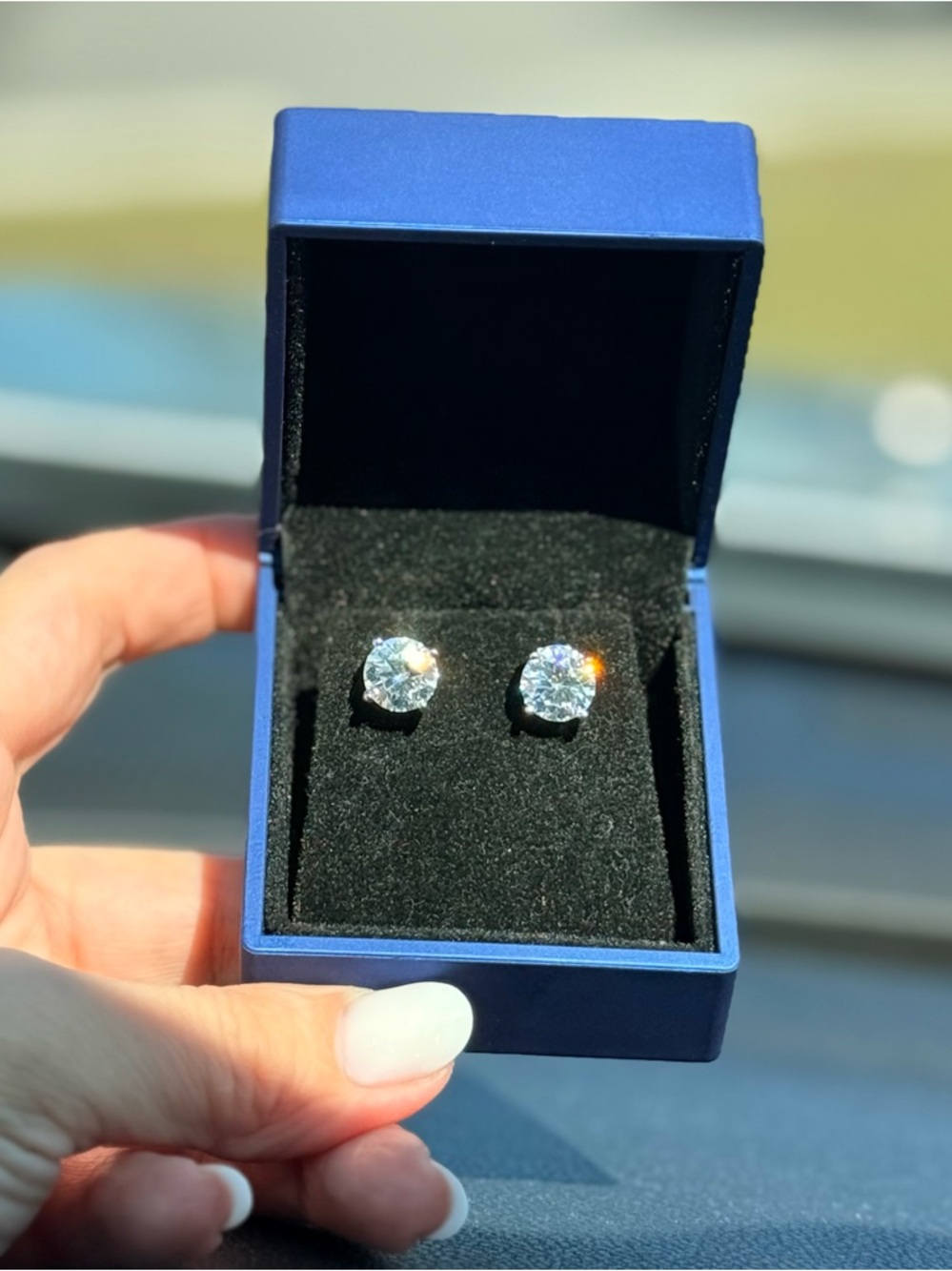 6.00 CTW Brilliant Round Cut Moissanite Stud Earrings in .925 Sterling Silver
